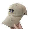 Koreanische Version von alter zerrissener Sonne sichtbare Baseballkappe für Damen Sommer Herren und Damen All-Match Buchstabenstickerei Mode Hip Hop Baseballkappe