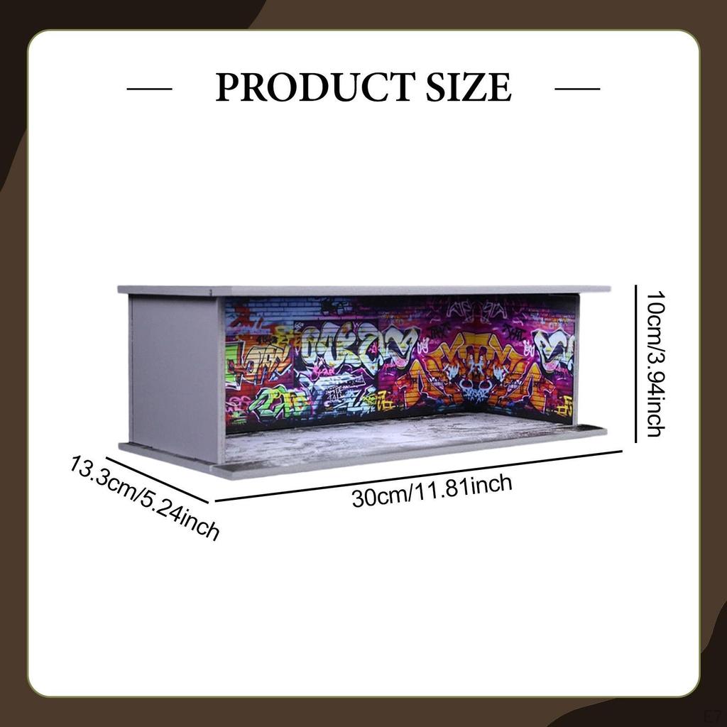 1:64 Garage Display Case Acrylic Sliding Door with LED, Realistic Scene Showcase Diorama for