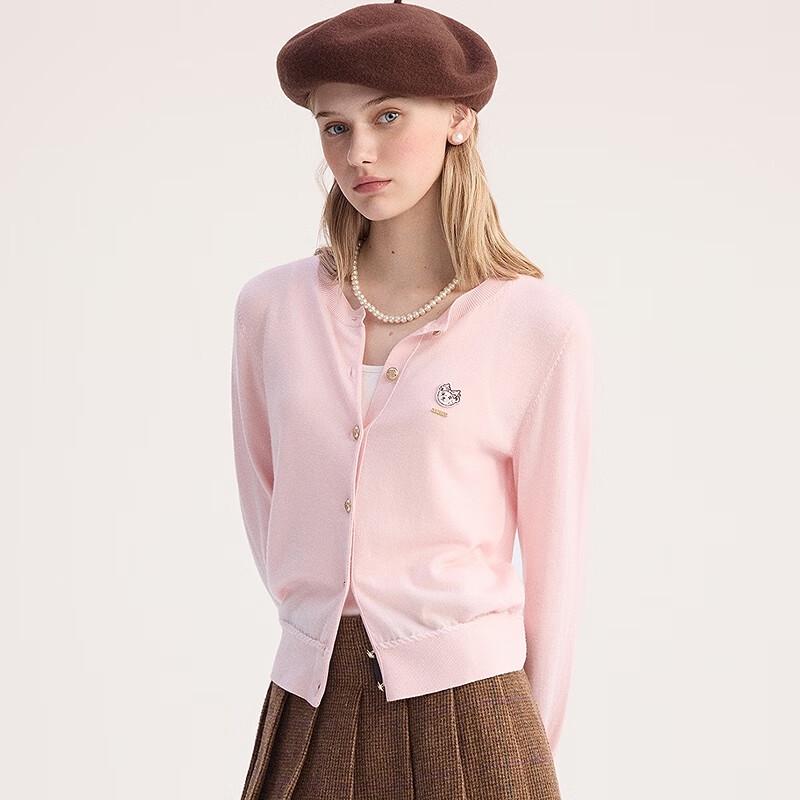 Teenie Weenie Women's 2025 Autumn Sheep Wool Bear Knit Cardigan