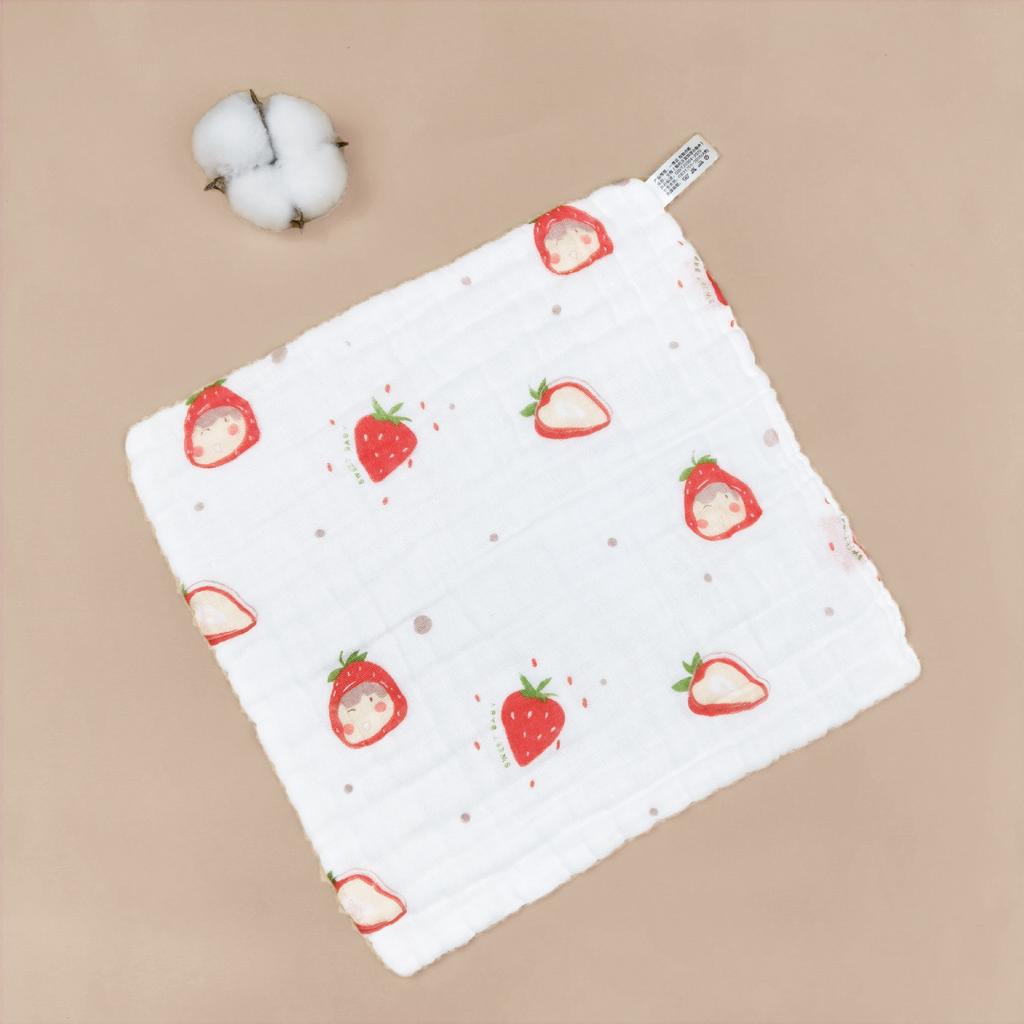 Baby square towel 6-layer cotton high-density seersucker face towel Baby saliva towel Super soft newborn baby saliva towel