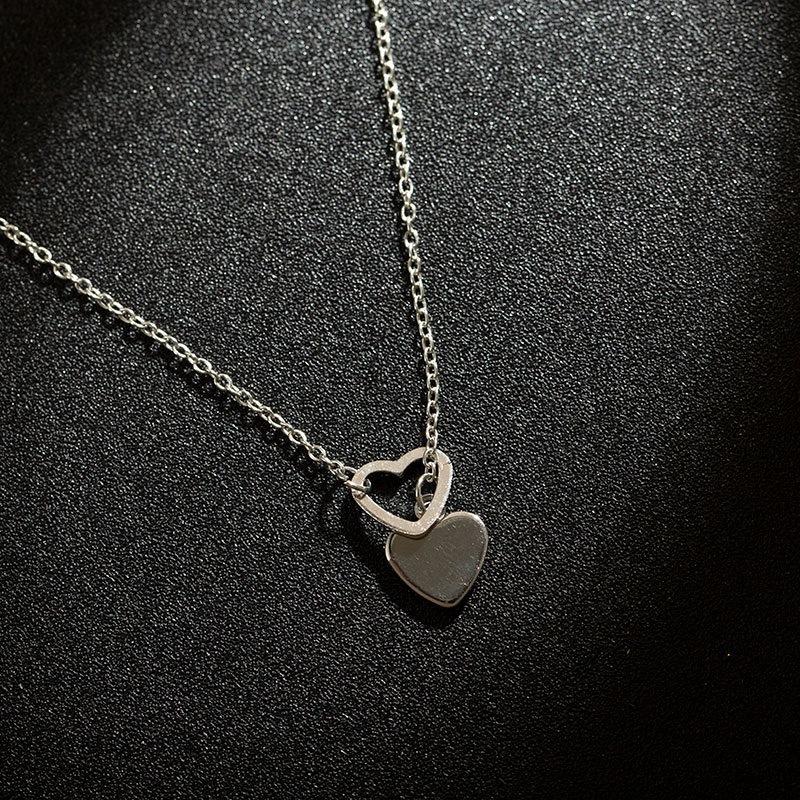 C174 Trendy Fashion Personality Heart Pendant Women s Y-shaped Necklace Exquisite Single Layer Clavicle Chain