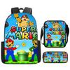 Student Schoolbag Three-Piece Set, Animation Cartoon Backpack, Shoulder Bag, Pencil Case.