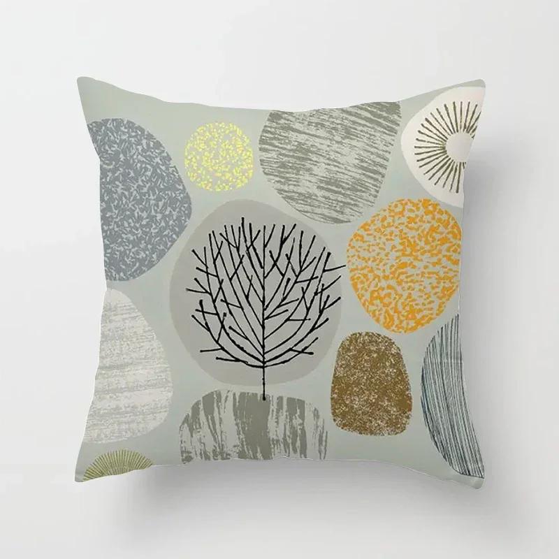 Multicolored Geometric Patterns Double-sided Printed Pillow Cover Short Plush Suitable Living Rooms Sofas Throw Cushion Cover
