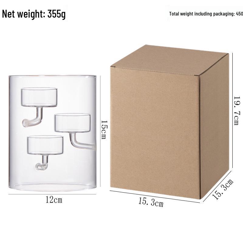 European Cylinder Hurricane Glass Oil Lamp Candle Holder - Windproof Home Decoration and Candlelight Dinner Gift.