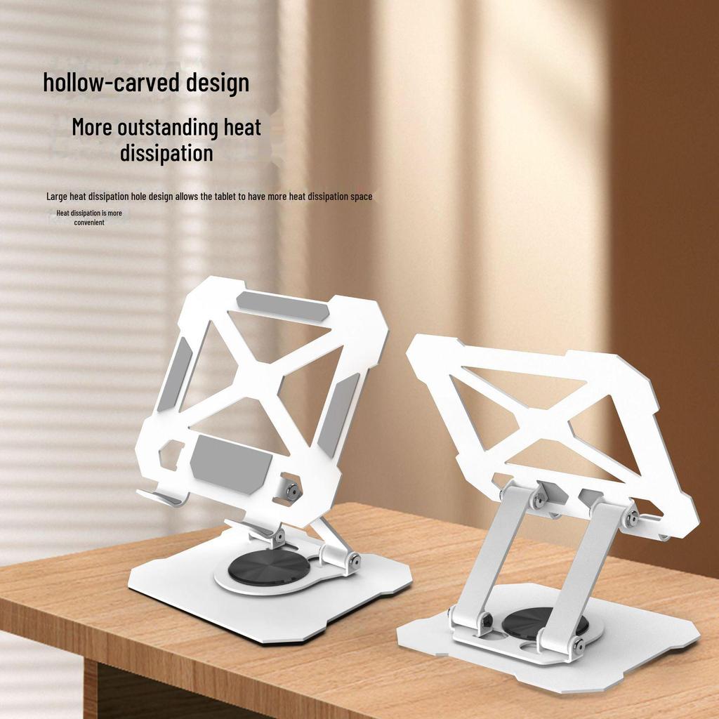 360° Rotating Aluminum Alloy Desktop Tablet Stand with Cooling Feature