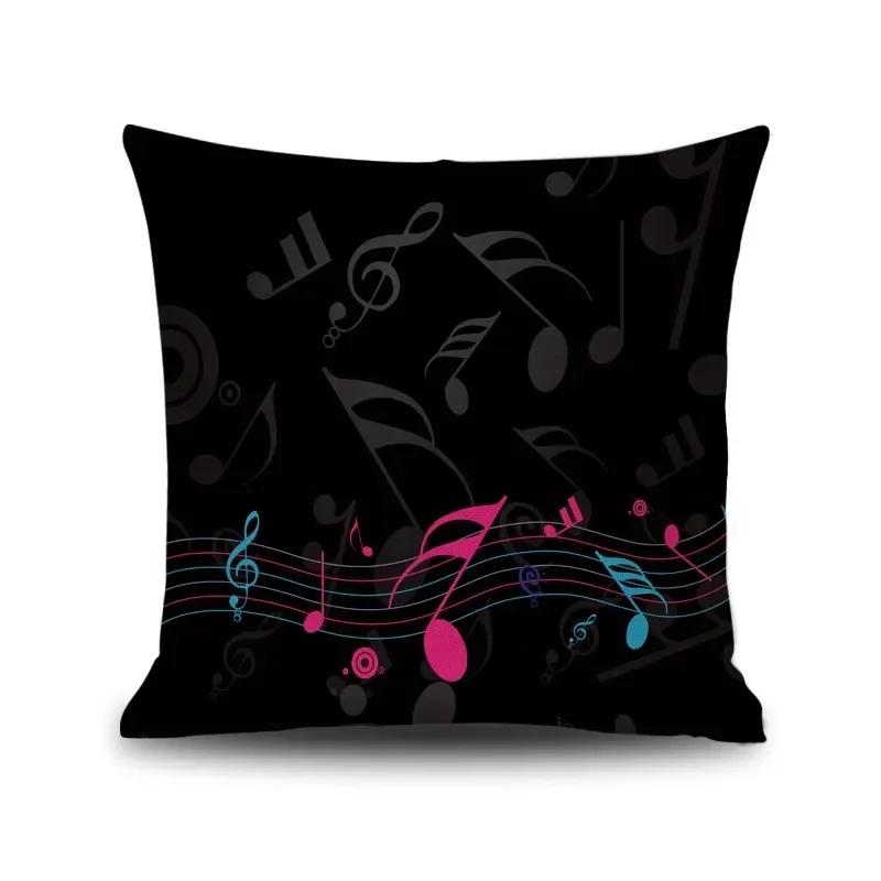 45X45CM Piano Key Wonderful Notes Decorative Pillowcase Car Sofa Art Piece Office Seat Cushion Cover Home Decoration