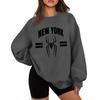 Women's Rugby Print Baseball Sweatshirt Neck No