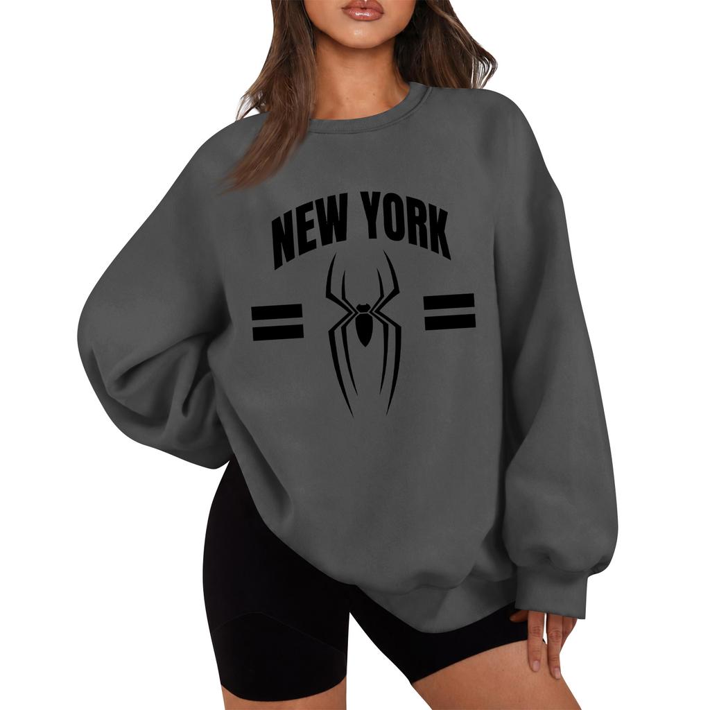 Women's Rugby Print Baseball Sweatshirt Neck No