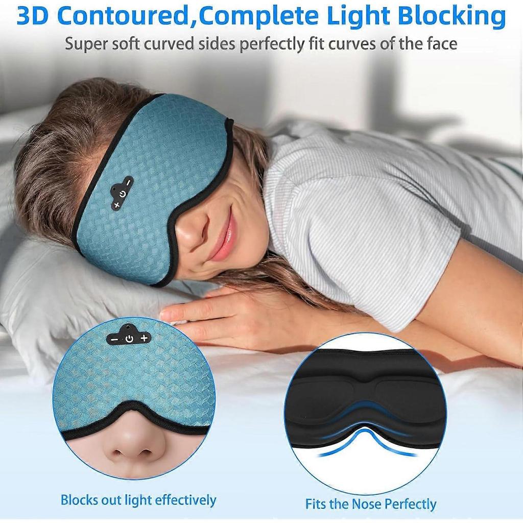 3D Sleep Eye Mask with Bluetooth Headset, Special Sleep Headset for Side Sleep, Zero Intraocular Pressure, Adjustable Sleep Eye Mask, Ultra-thin