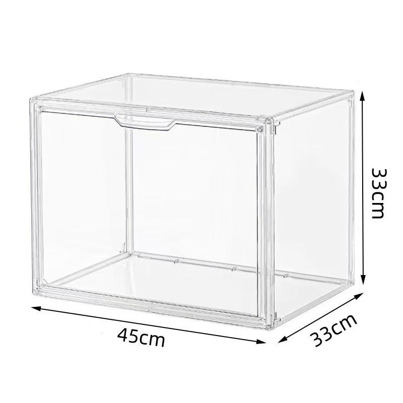 Acrylic Transparent Bookshelf: Dustproof, Large-Capacity Magazine & CD Display Box.