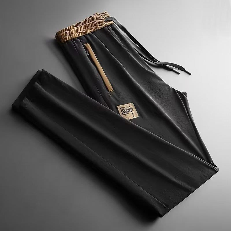 Summer Thin Men's Straight Casual Pants Men's Loose and Tight Waist Chinese Trendy Brand Sports Quick-drying Men's Pants