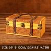Retro Wooden Jewelry Box Antique Storage Treasure Chest with Lock Medieval Vintage Suitcase Necklaces Organizer Antique Gift Box
