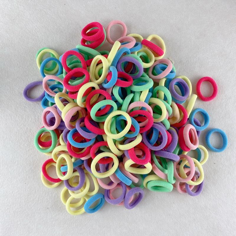 100 Stück/Packung Kleine Haargummis für Kinder 3cm Elastische Nylon-Haarbänder Set Mädchen Pferdeschwanzhalter Haargummis Kleinkinder Kopfschmuck