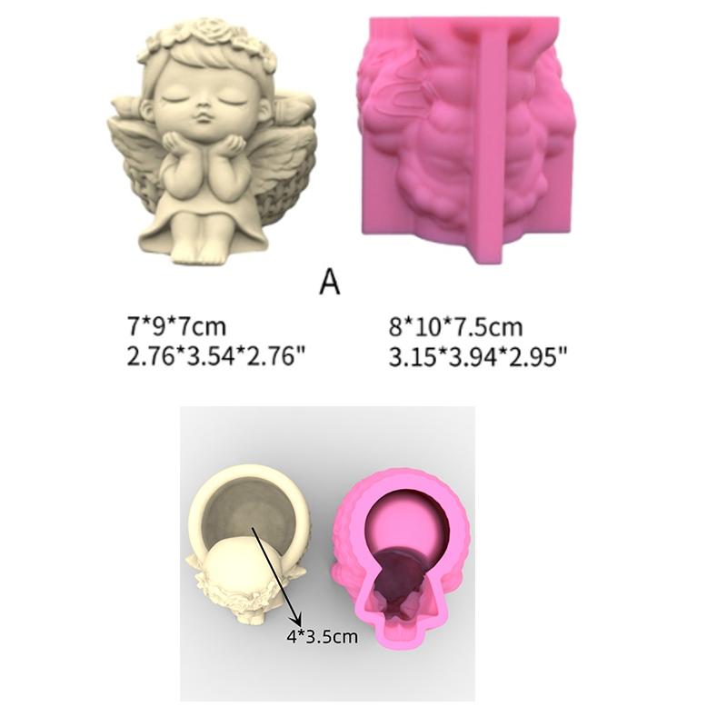 Wreath Girl Vase Silicone Mold Scented Cement Ornament Homemade DIY Flower Pot
