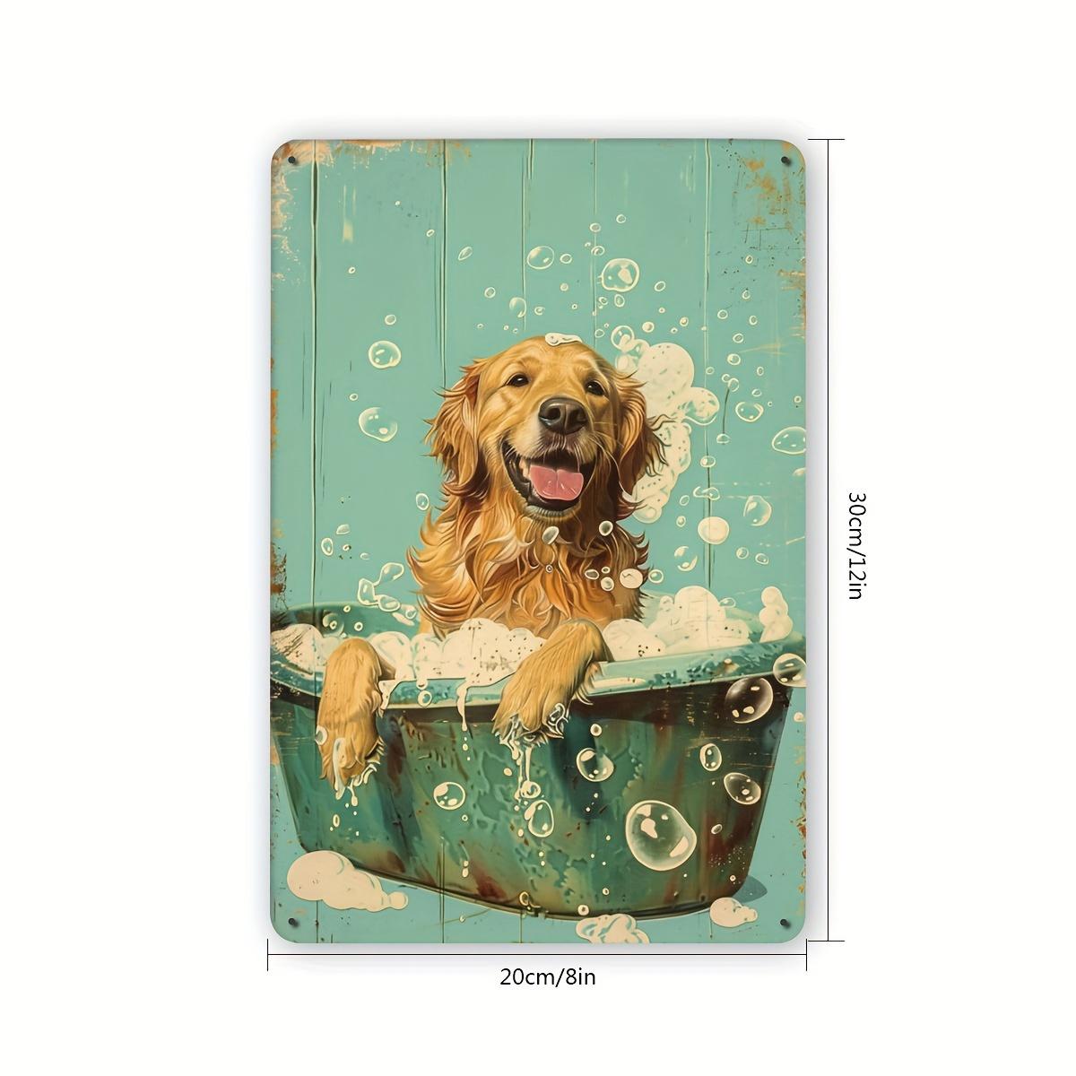 [Ретро Железное Настенное Искусство] Ретро Знак Металлический Железный Знак «Собачья Ванна» Железное Настенное Искусство для Дома, Бара, Кафе, Спортзала, Гаража Внутреннее и Наружное Украшение 20x30cm（7.8x11.8inch）