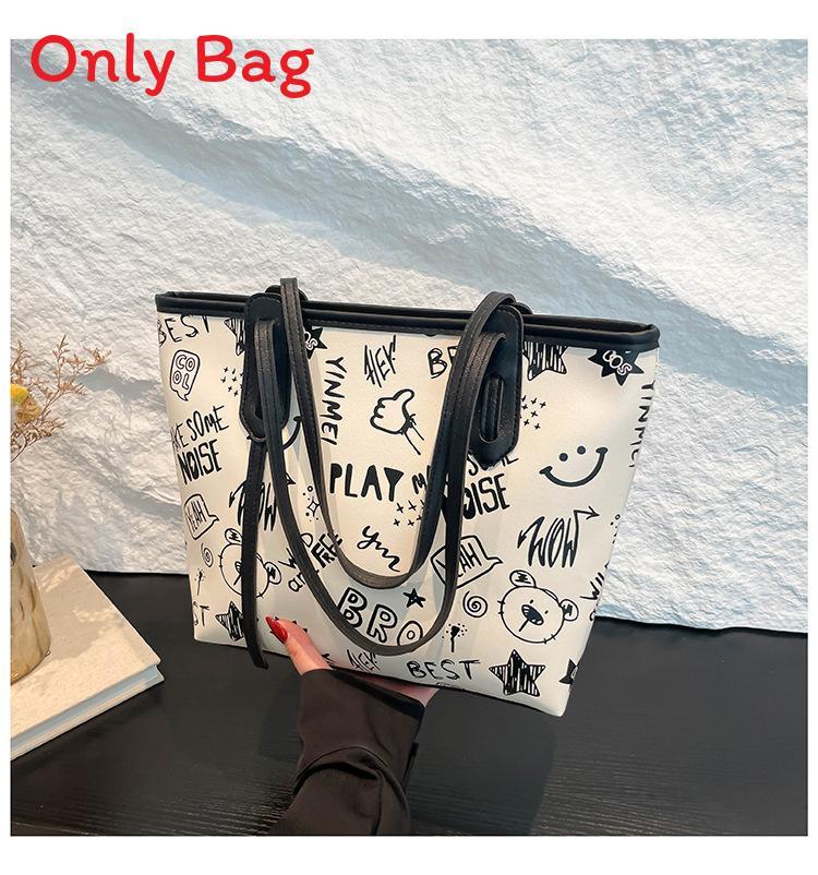 

Minimalist Pu Tote Bag For Women Large Capacity With Zip Closure For Casual Outings чёрный