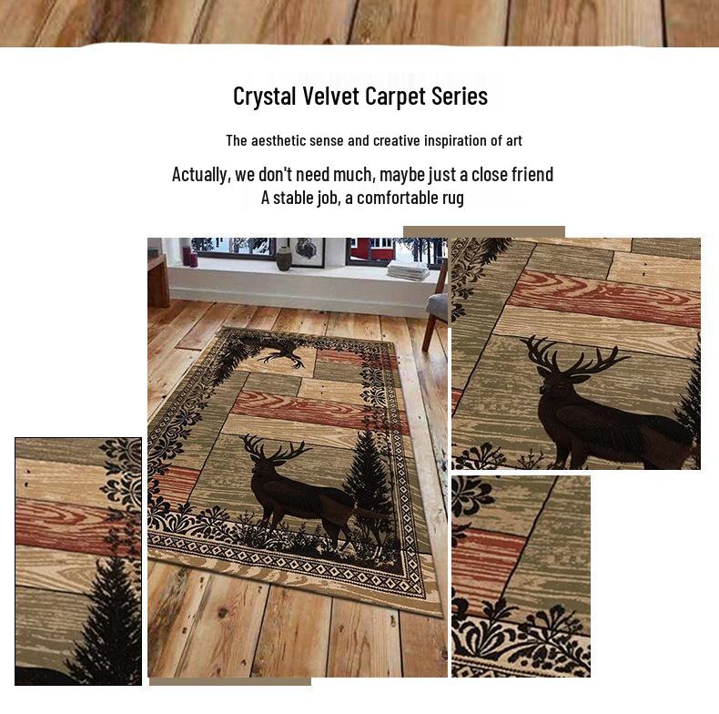 Retro Ethnic American Style Carpet for Living Room, Balcony & Bedroom
