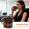 Painted Book Mug 3D Book Stacking Mug Hand-Drawn Literary Coffee Cup for Book Lovers Teachers Librarians Creative Gift