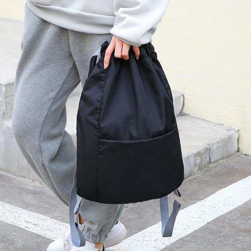 Drawstring School Backpack Waterproof Gym Sacks Unisex Travelling Shoulders Bag
