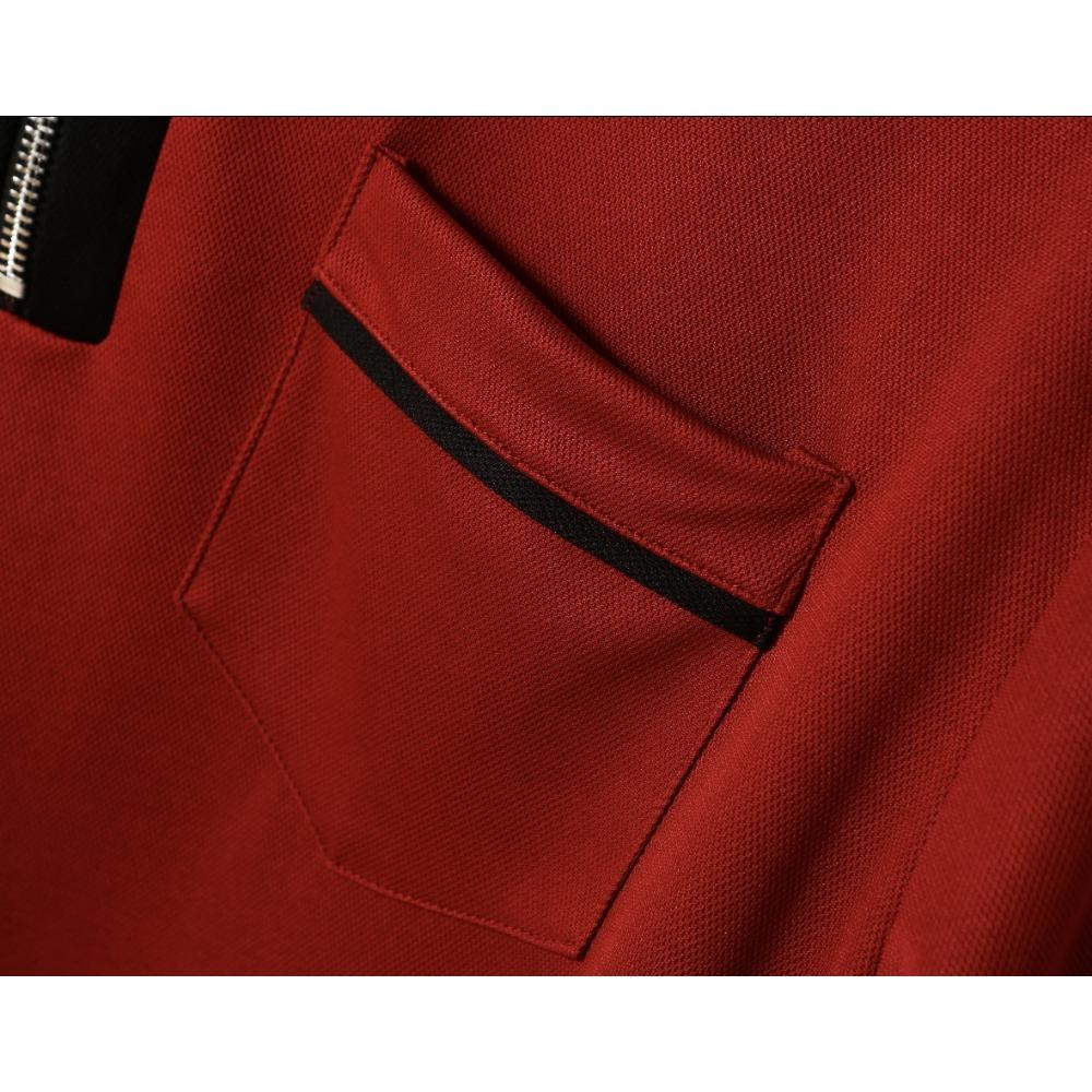 Men's Slim Fit Pocket Long Sleeved T-shirt Polo Shirt