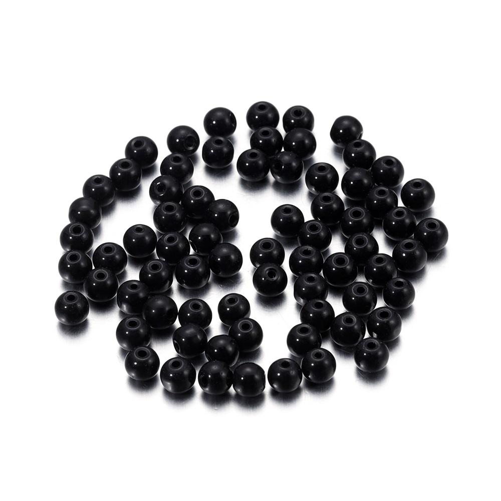 50-100Pcs 4/6/8mm Round Glass Bead Imitation Pearl Beads for DIY Earrings Necklace Jewelry Making Findings Accessories