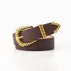 Pin Buckle Belt Threaded Retro Three-Piece Set Belt Decorative Coat Belt Women
