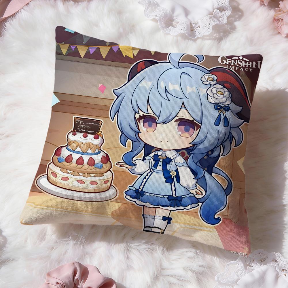 Ganyu Genshin Impact Cushion Cover Premium Comfort Reversible Pillow Cove -Two in One Design for Any Room & Car Interior