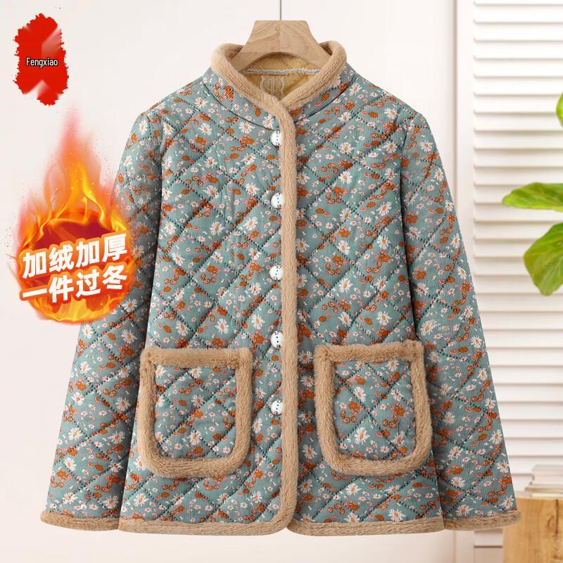 

Middle-Aged Women s Plus Velvet Short Winter Jacket 4XL