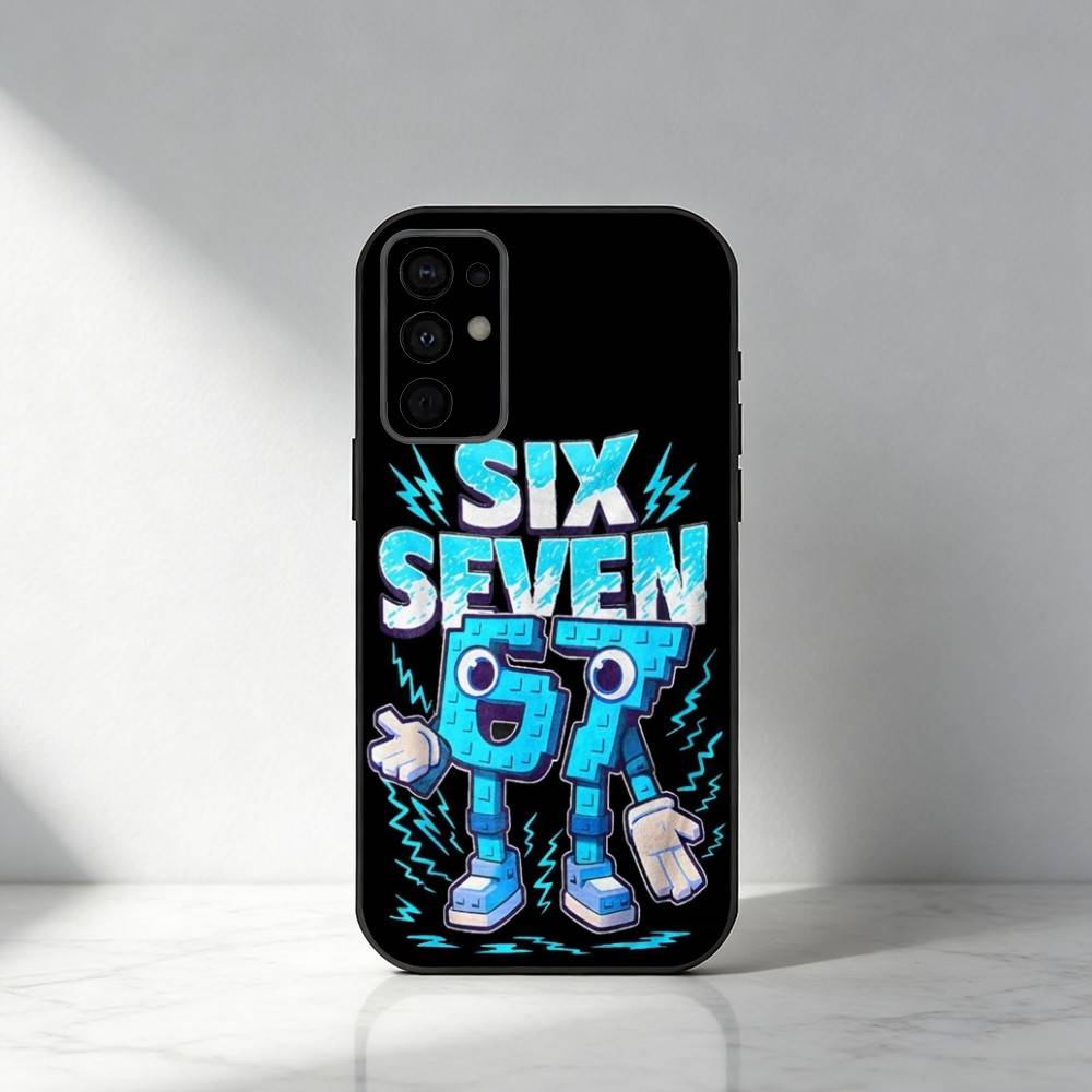 67 S-Six S-Seven S-Style Phone Case For Samsung S25,S24,S21,S22,S23,S30,Ultra,S20,Plus,Fe,Note,5G Black Cover Samsung S30plus5G