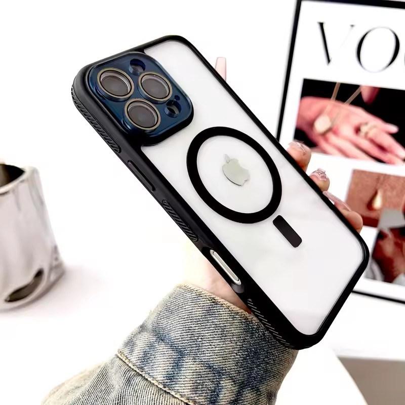 Luxury Transparent Hard Case For iPhone17 Air 16 15 14 13 12 11 Pro Max Plus Magsafe Wireless Charge Camera Lens Cover