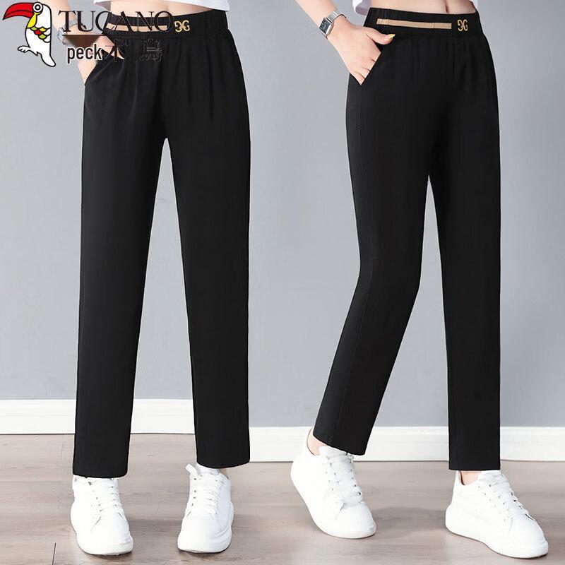 

Женские летние широкие брюки из ледяного шелка Woodpecker 4XL