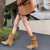 2025 Autumn and Winter New Retro Style Stacking Boots Women's Fashion Versatile Comfortable Thick Heel Women's Martin Boots