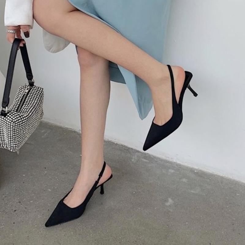 fashion 2024 Fashion Women's Heeled Sandals Shallow Mouth Comfort Shoes for Pointed Stiletto High Women's Shoes