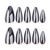 24 Stuks Nieuwe Europese en Amerikaanse Gepersonaliseerde Zwart Gecoate Nagelstukken, Eenvoudige Korte Amandel Draagbare Nagelstukken