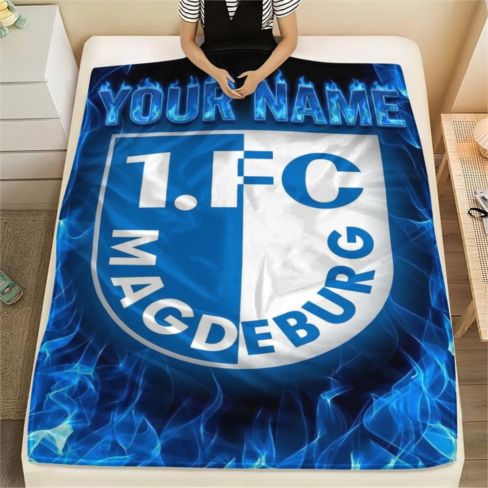 1PC Custom Name FC Magdeburg Patterned Flannel Blanket Suitable For All Seasons for Home Decor Warmth and Comfort Gifts Holiday Present