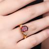 Korean Style Gold Plated Women's Ring Set: Adjustable Garnet & Ruby Open Rings
