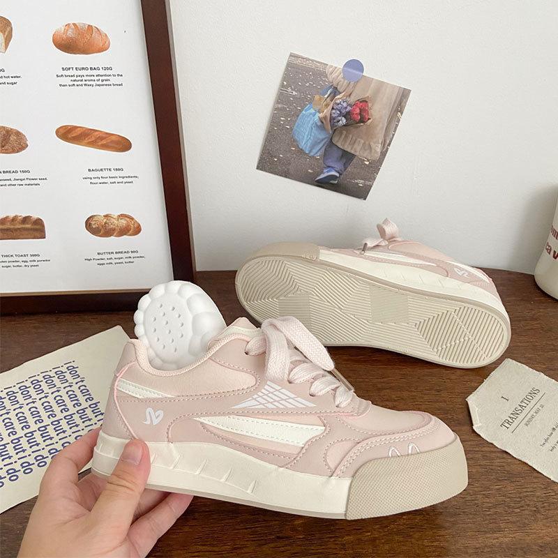 Board Shoes Women's 2025 New Spring and Autumn Women's Shoes Platform White Shoes with Skirt Shoes Student Sports and Leisure Moral Training Shoes