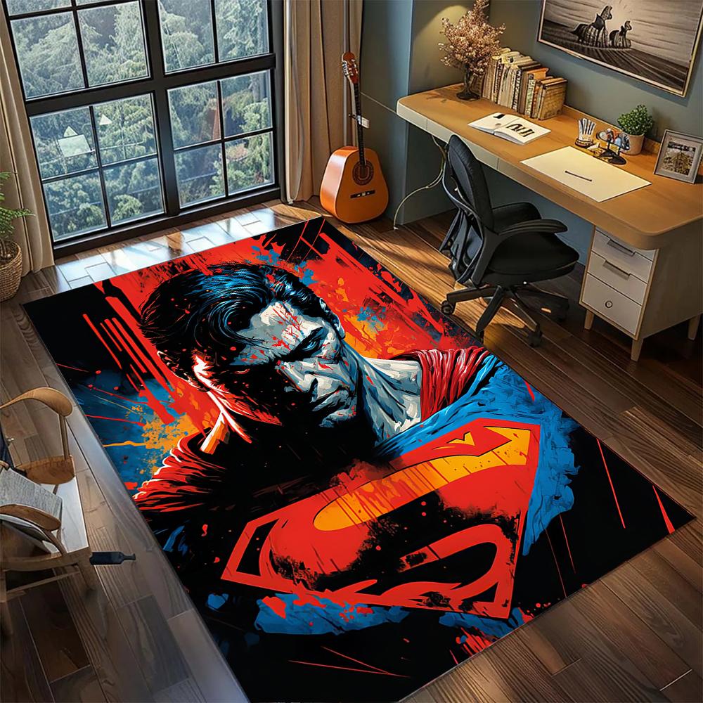 

Superman: Man of Steel Hero Rug Carpet Large Area Rug Non Slip Washable Floor Mat Gamer Room Bedroom Home Decor 60x90cm