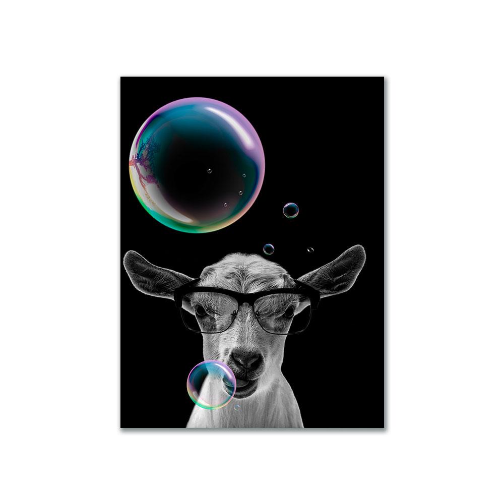 Picturi pe pânză cu bule de animale, panda, pisică, leu, tigru, elefant, girafă, imprimeuri, imagine de perete pentru sufragerie, decor acasă