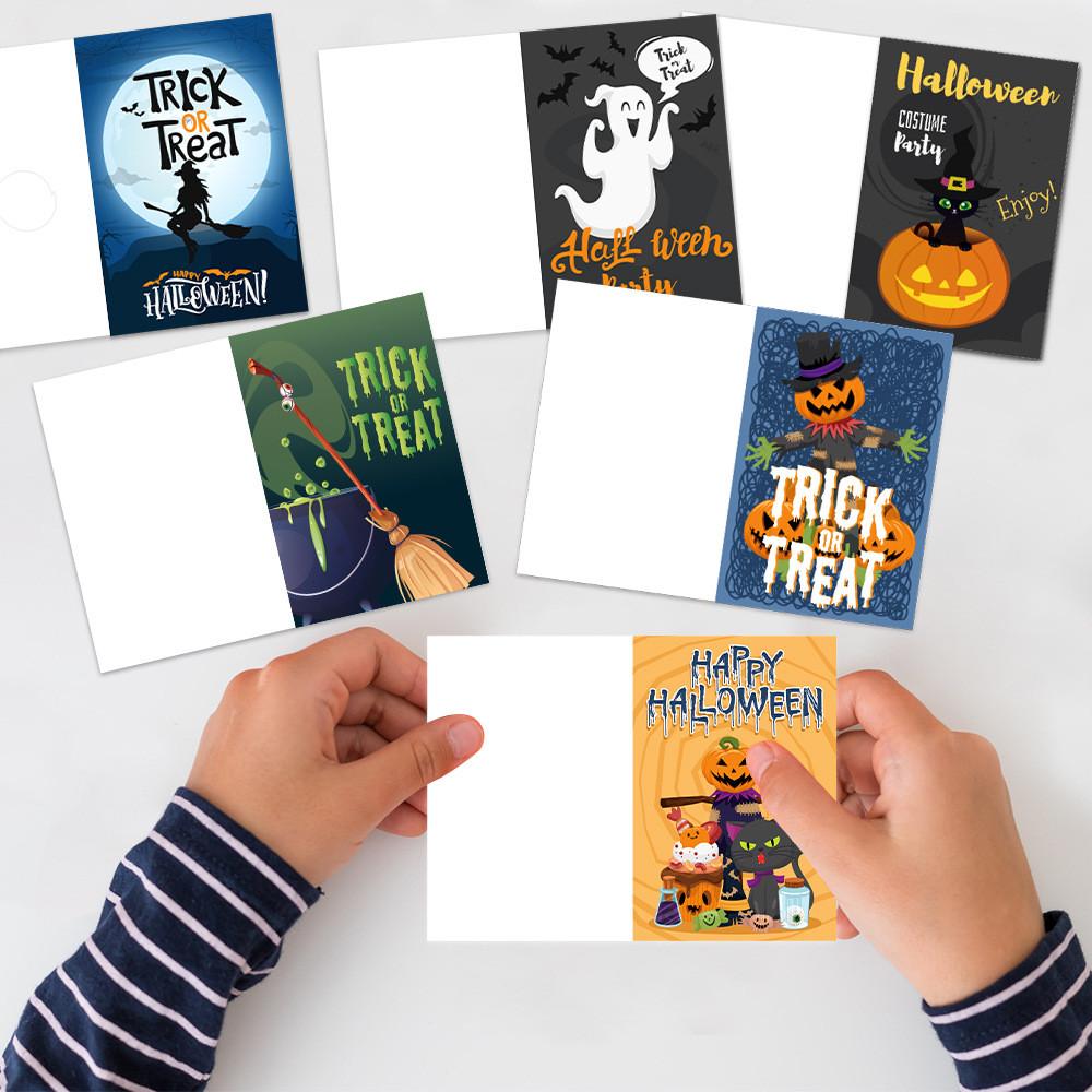 Halloween Themed Horror Ghost Pumpkin Pattern Paper Postcard Decor Party