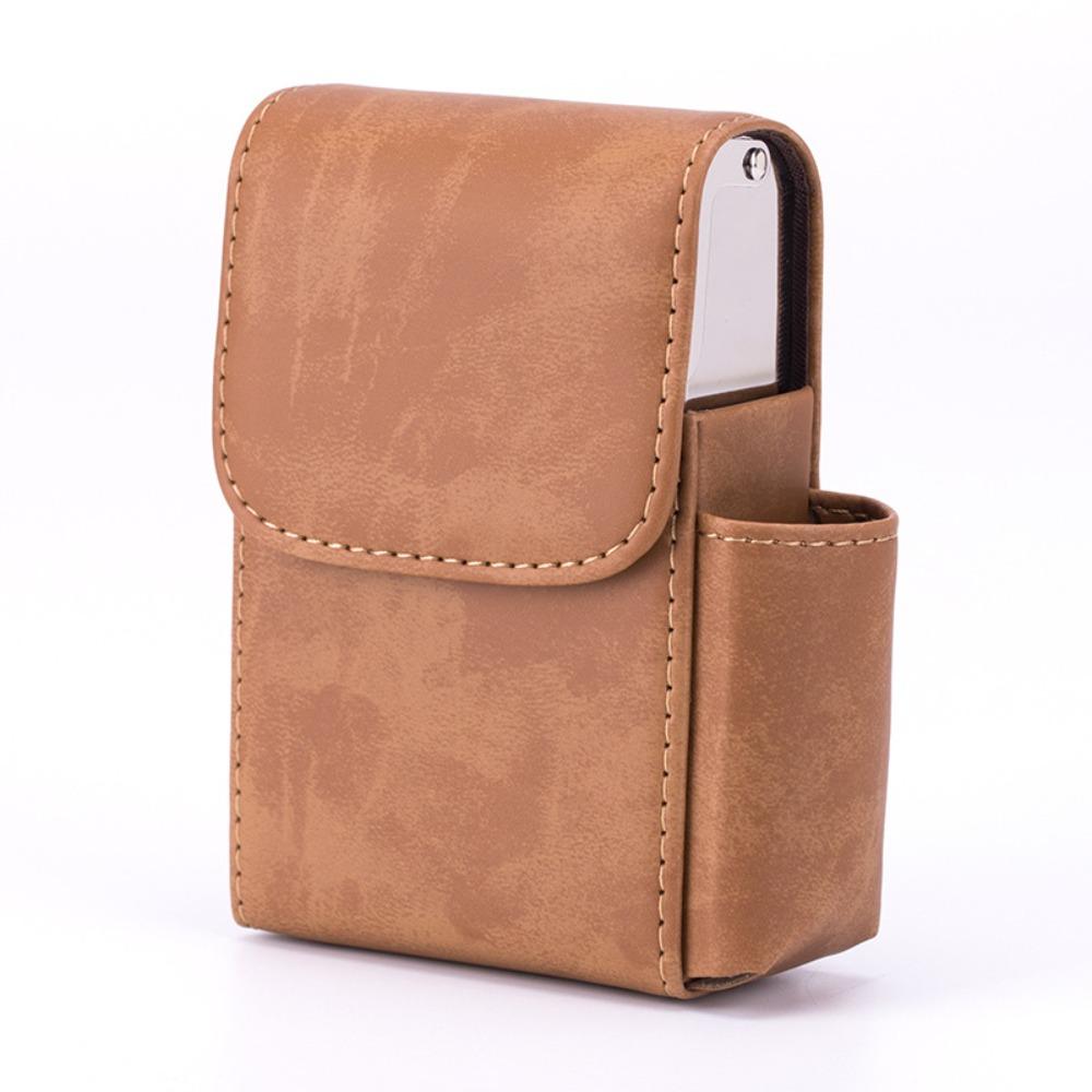 High Quality PU Leather Cigarette Case Portable Stylish Cigarette Box Case Durable Lighter Holder Gift for Men
