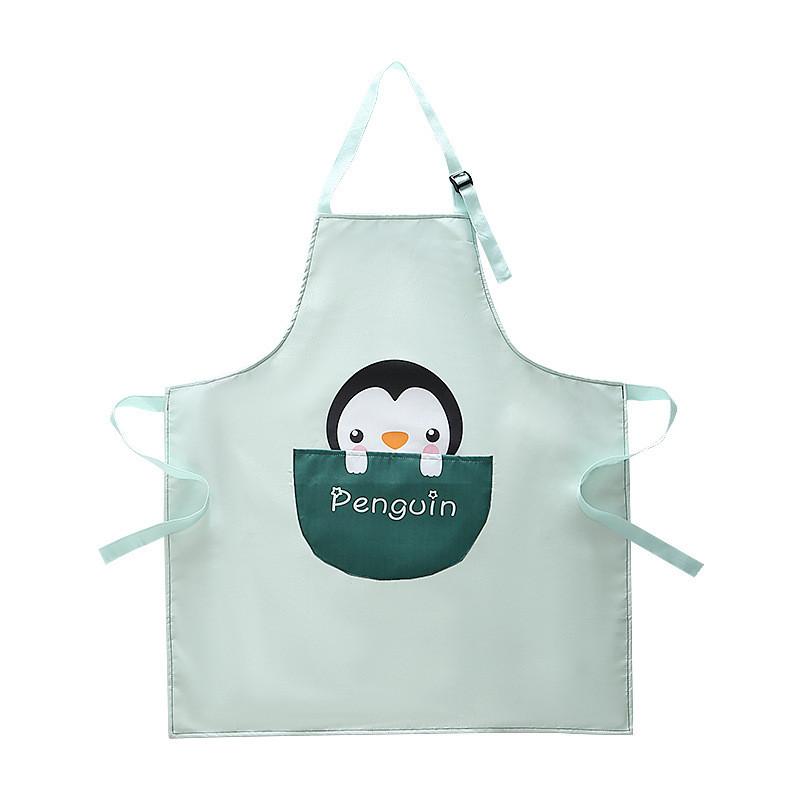 Style Cartoon Polyester Apron Sleeveless Kitchen Cooking Oil Proof For Use Home