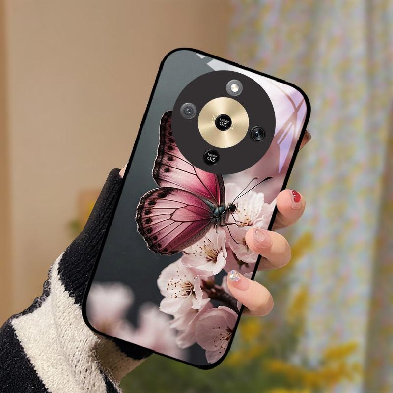 For Honor X9d 5G Case Fashion Tempered Glass Back Cover For Honor X9d 6.79" Bumper Camera Protection Shockproof Fundas Coque