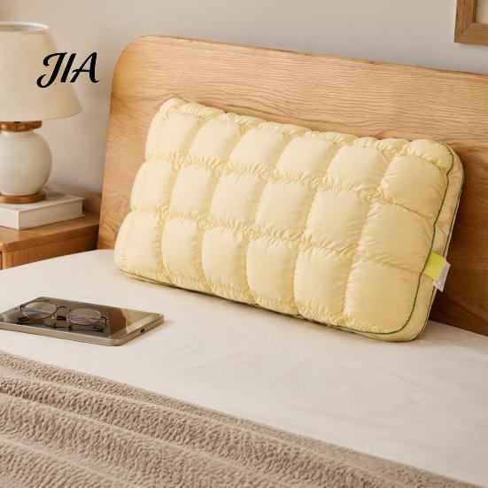 Cooling Pillow for Hot Sleepers Quilted Puff Pillow, Cloud-Like Bed Down Alternative Premium Polyester Fiber Bedding Fluffy Cloud Side Back