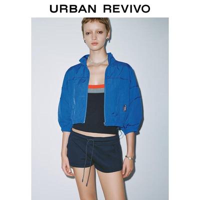 Women's Casual Drawstring Stand-Collar Short Jacket