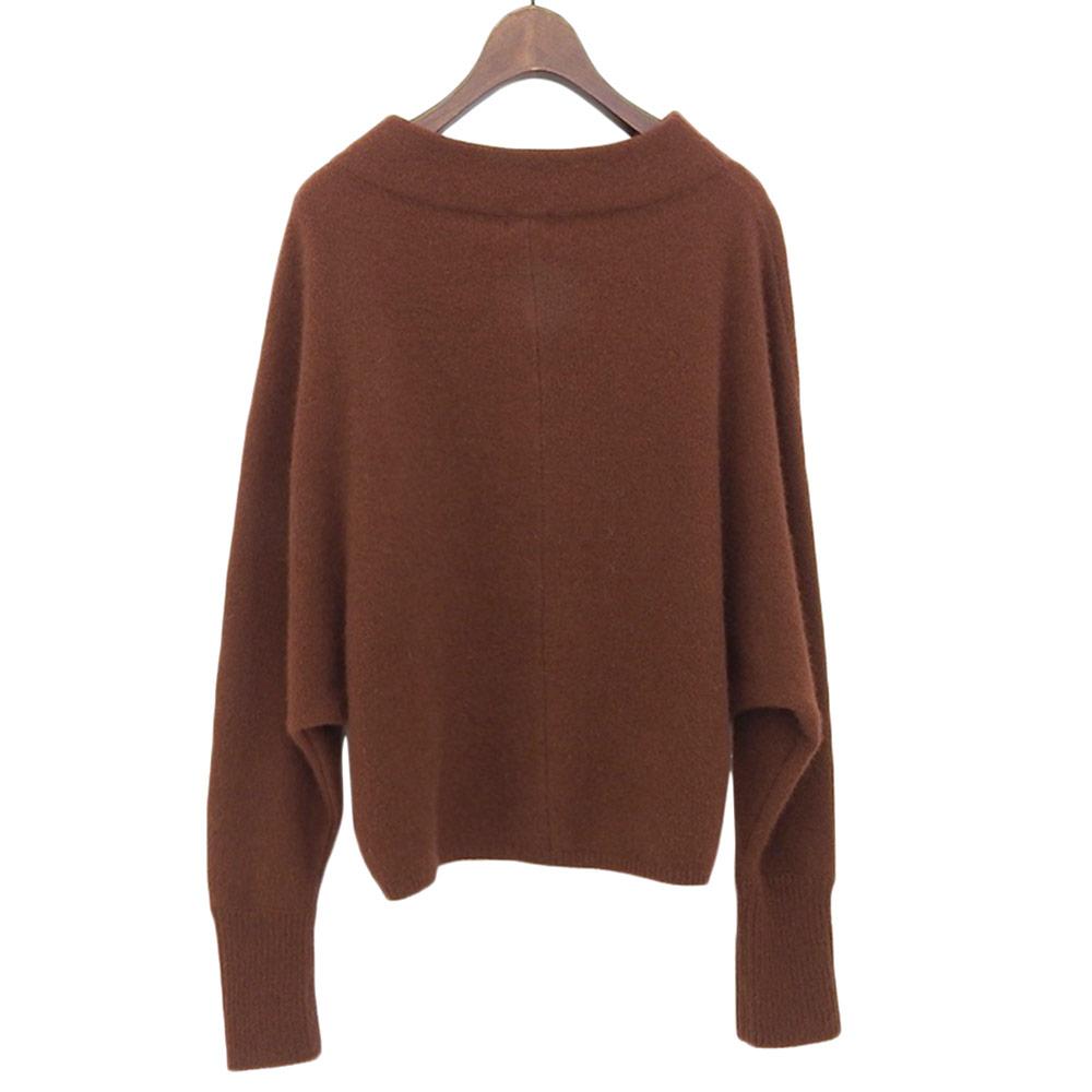 DES PRES DES PRÉS Wool Blue Fox Build Neck Pullover Top Women's Brown S Tops S BrownUsed