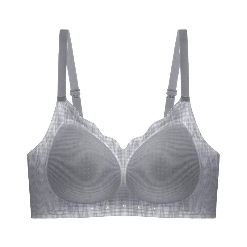 A Antibacterial ultra-thin breathable summer bra underwear women's soft support invisible beauty back gathering breast bra cover