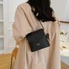 Autumn new simple casual solid color woven shoulder strap fashionable and cute pendant single shoulder crossbody small square bag woman