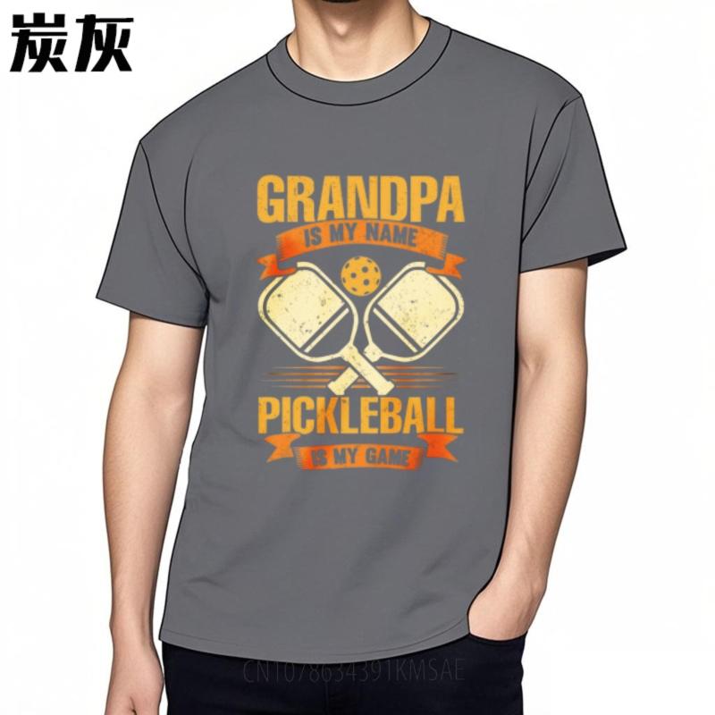 Rock Unisexs Tshirt Round Neck T Shirt Unisex Grandpa Is My Name Pickleball Is My Game Basic For Unisex Tees Relaxed Fit Tshirt