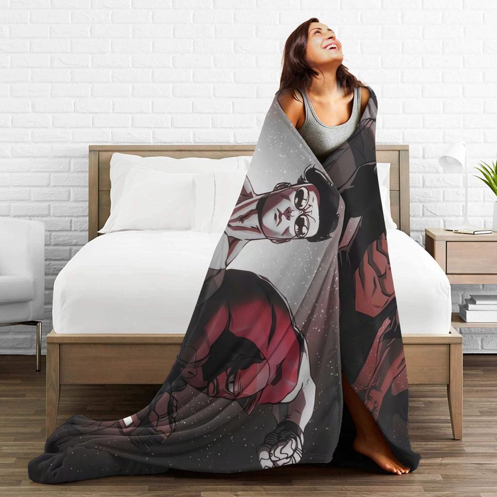 Invincible Trio In Space Blankets Warm Print Plush Bedding Throws For Couch Bed Airplane Travel Flannel Bedspread Bed Cover
